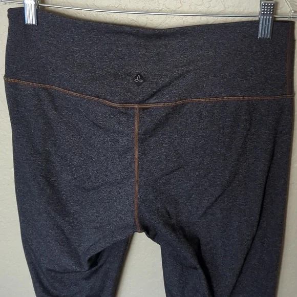 Prana leggings heathered gray with light brown stitching in L - Picture 2 of 4